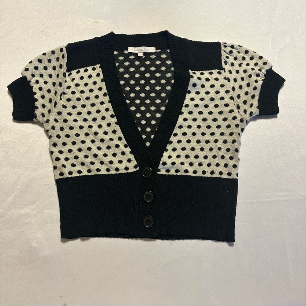 Charlotte Russe Black and White Polka Dot Sweater